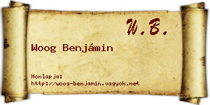 Woog Benjámin névjegykártya